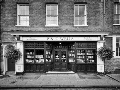 Historic P&G Wells Bookshop Storefront in Winchester