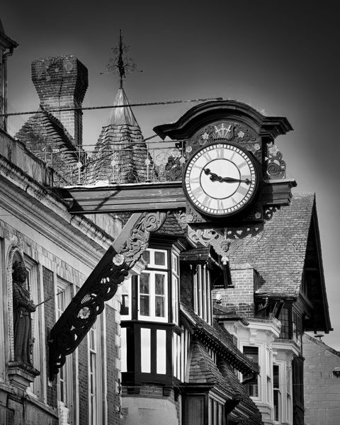 Old Guildhall Clock Tower and Tudor Architecture, Winchester
