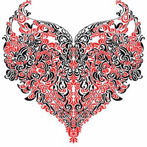 Black and Red Heart