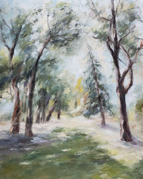 Natural Retreat -Graceful Central Park Oil Painting