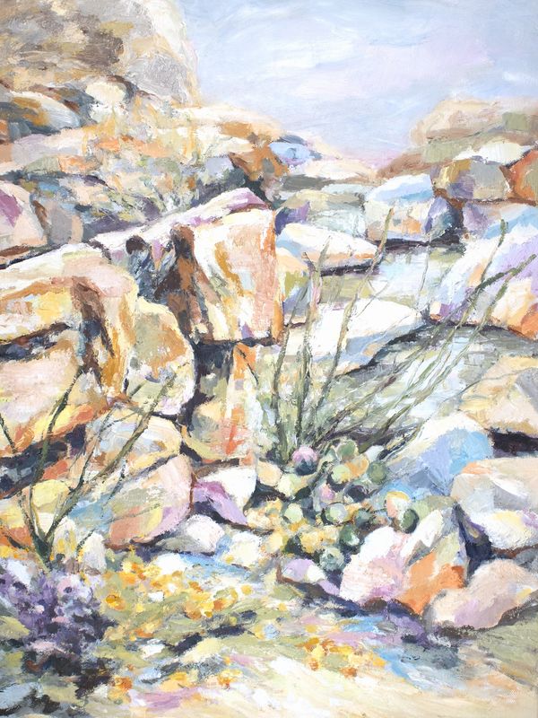Desert Spring-Colorful Soothing Landscape Oil Painting