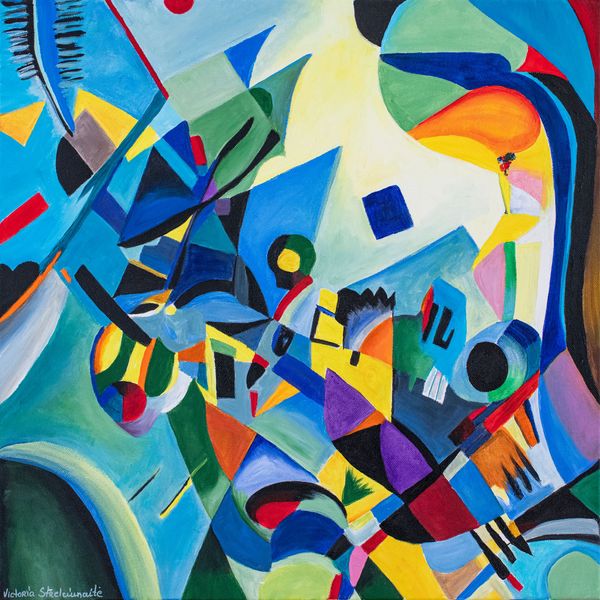 Picasso meets Kandinsky: Azure Reverie