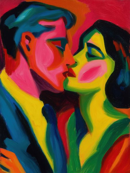 Couple in a riot of color