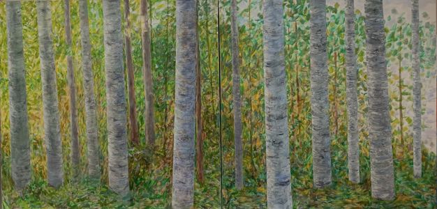 Birches Between Diptych
