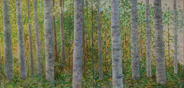 Birches Between Diptych