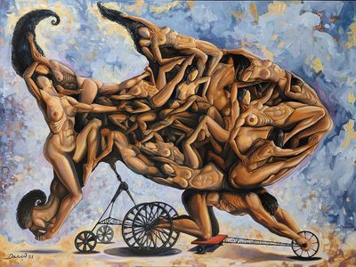 Narcissism carrying the illusion of his triumphs