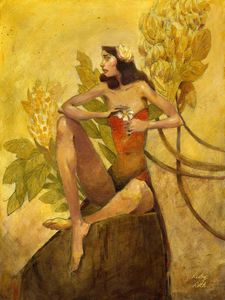 Wahine with Plumeria