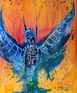 12"x9" acrylic on watercolor - Angel - David 