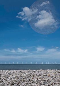 Moon over windmills