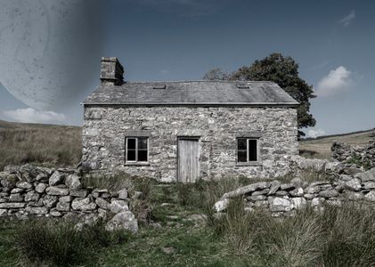 Stone Cottage with Moon