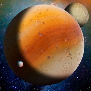 Red Planet with moons