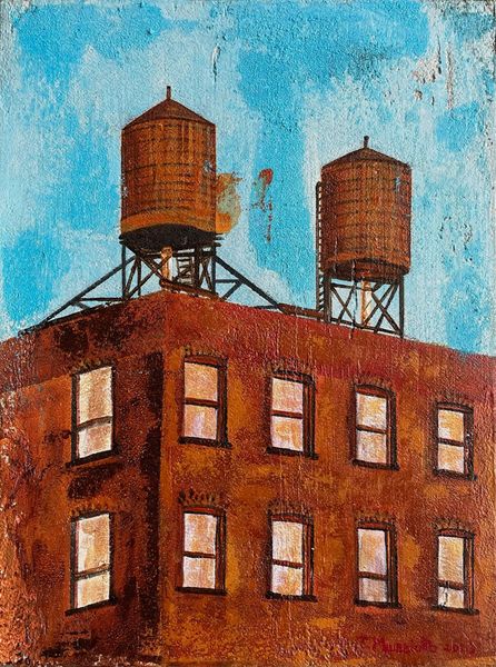 Water Towers with Brick Buildings